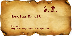 Homolya Margit névjegykártya